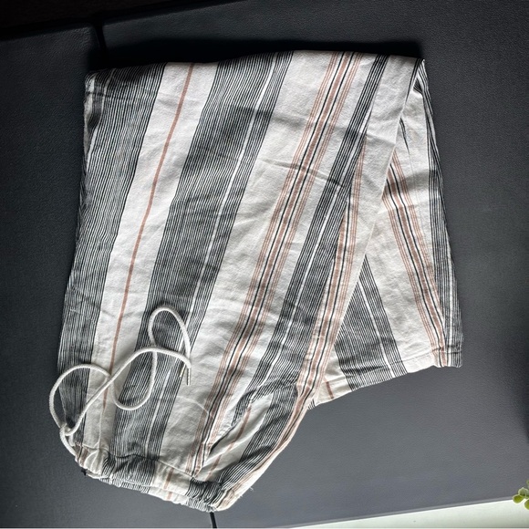 Womens Forever 21 Striped Linen Blend Wide Leg Pants – Drawstring Size Large - Picture 9 of 9